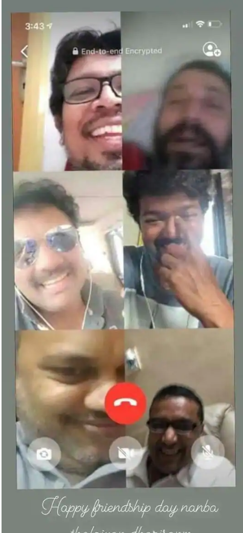 Actor Vijay captured while hovering with his friends in a virtual background on friendship day goes viral