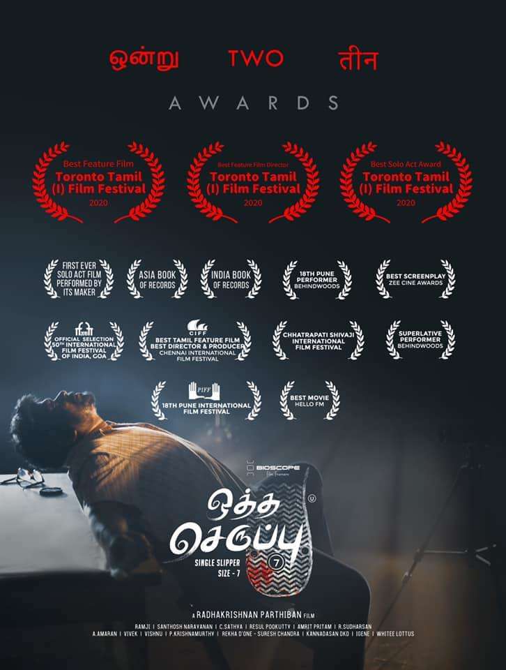 Parthiban’s pathbreaking movie bagged three awards at the Toronto Tamil International Film Festival