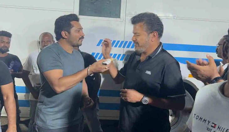 இந்தியன் 2 படக்குழுவுடன் பிறந்தநாள் கொண்டாடிய பாபி சிம்ஹா