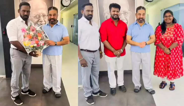 உடல்நலம் தேறியதும் கமலை சந்தித்து ஆசிர்வாதம் பெற்ற ரோபோ சங்கர்