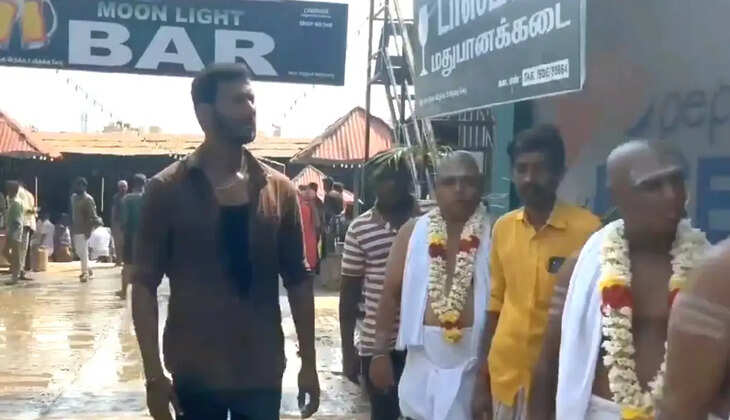 மதுப்பிரியர்களை அடித்து விரட்டிய நடிகர் விஷால்