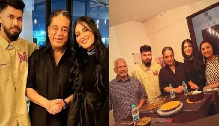 தந்தை, காதலனுடன் இணைந்து புத்தாண்டு கொண்டாடிய ஸ்ருதிஹாசன்